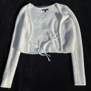 White Fluffy Cardigan | Kendall & Kylie